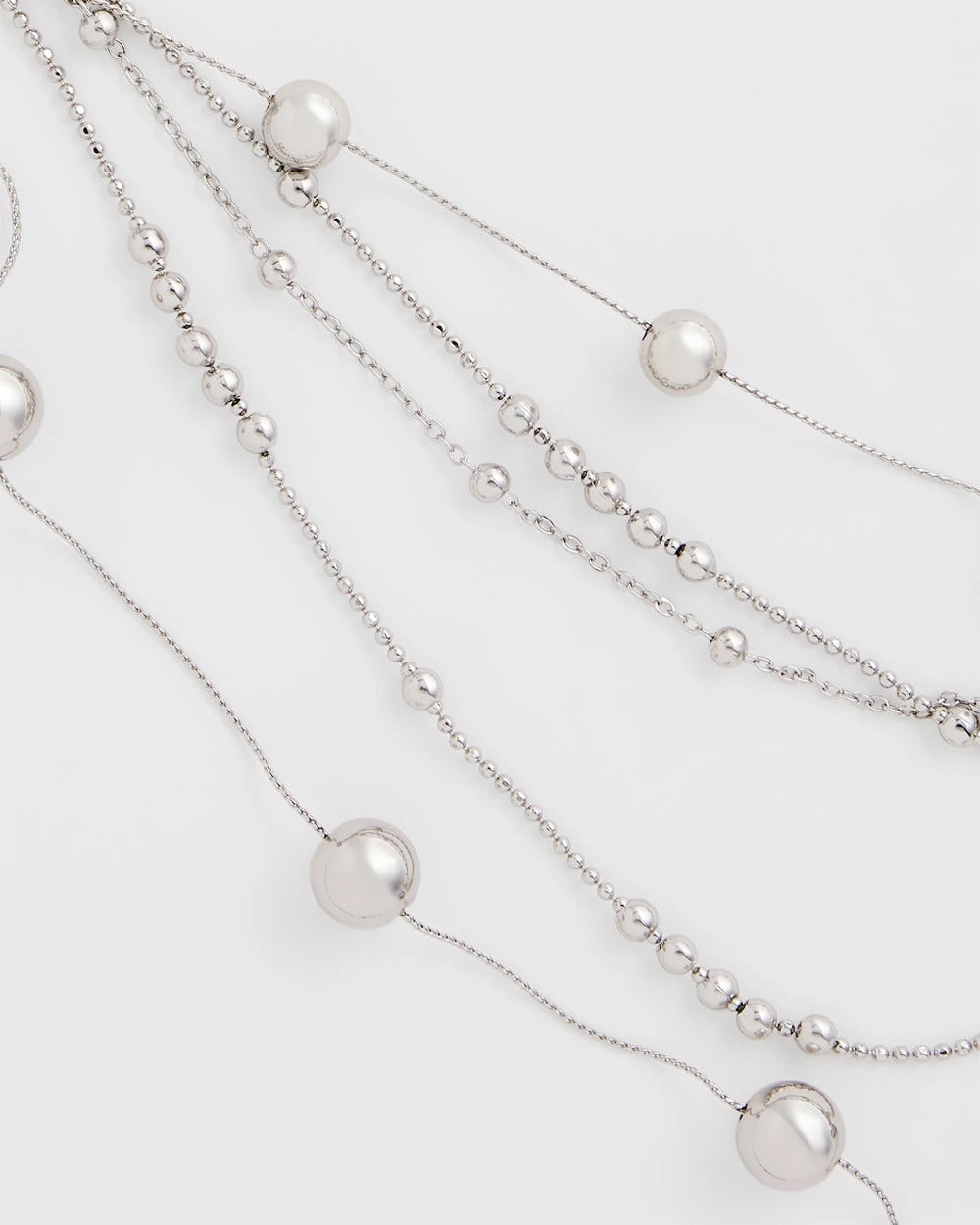 Chico's Recommended | Multistrand Beaded Silvertone Necklace