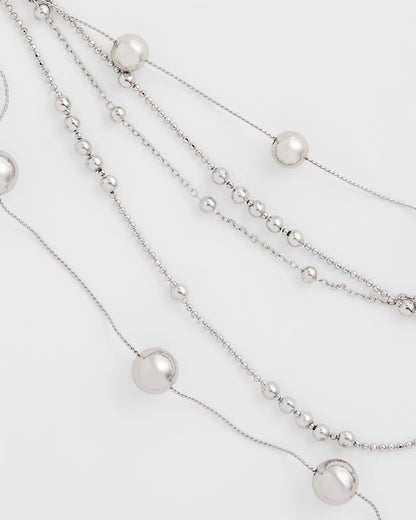 Chico's Recommended | Multistrand Beaded Silvertone Necklace
