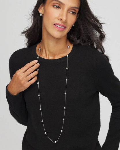 Chico's Recommended | Multistrand Beaded Silvertone Necklace