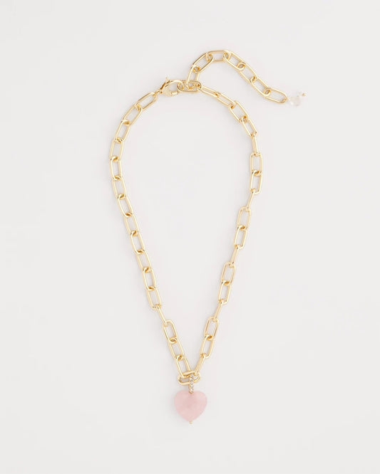 Chico's Best Seller | Genuine Quartz Heart Pendant Necklace
