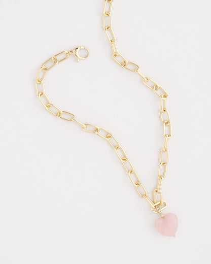 Chico's Best Seller | Genuine Quartz Heart Pendant Necklace