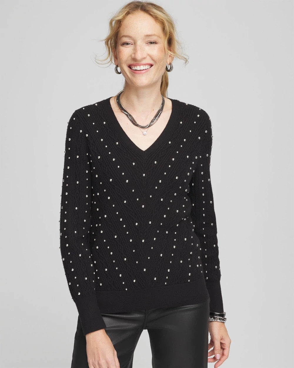 Chico's Customer Favorite | Silver Tone Drop Stone Necklace