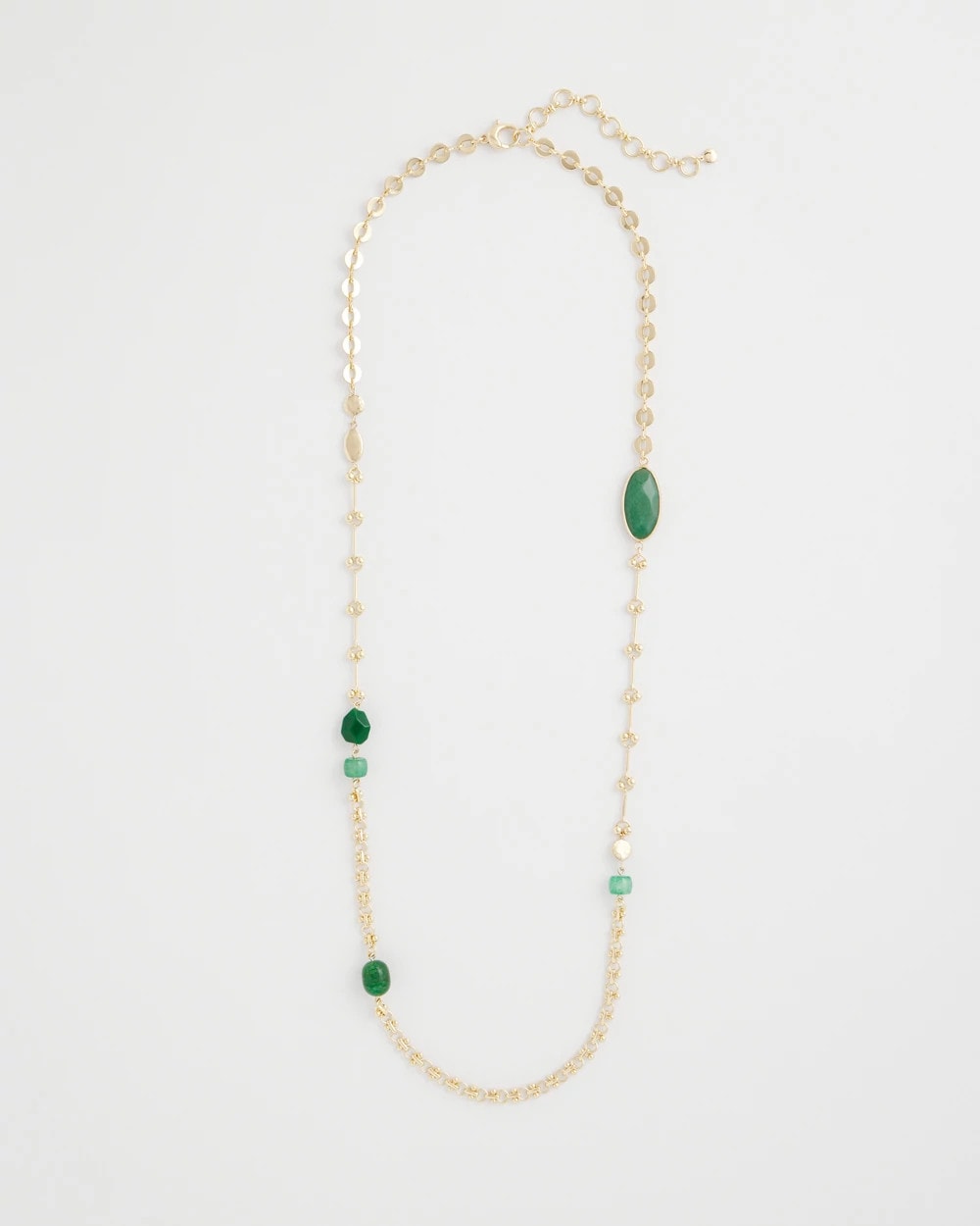 Chico's Smart Buy | Green Accent Long Single Strand Necklace