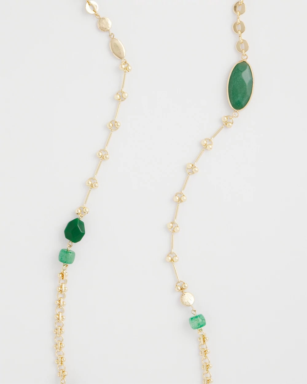 Chico's Smart Buy | Green Accent Long Single Strand Necklace