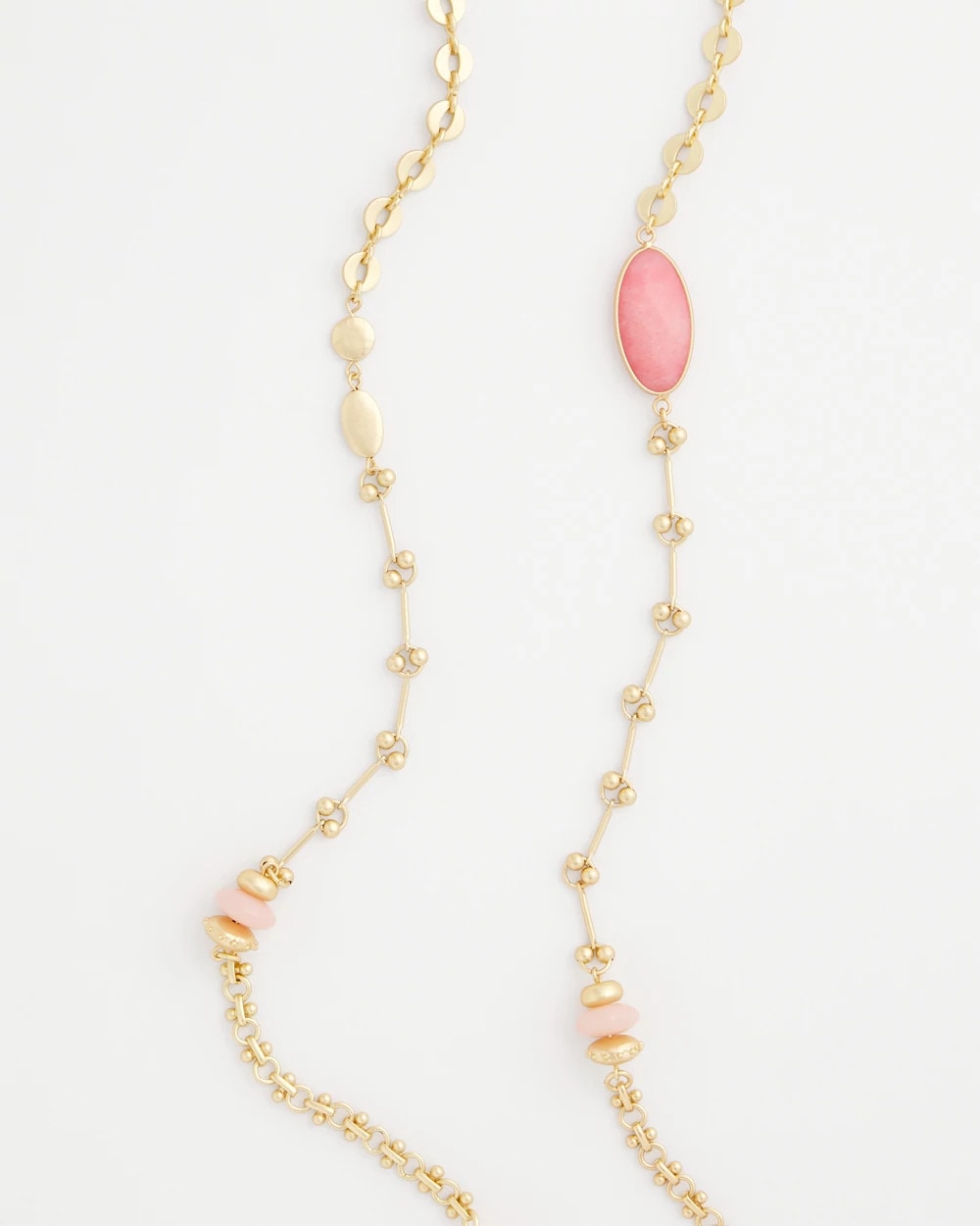 Chico's Great Value | Pink Accent Long Single Strand Necklace