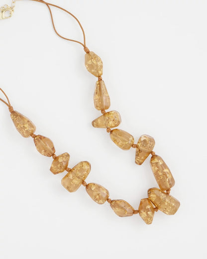 Chico's Smart Buy | Gold Foil Long Single Strand Necklace