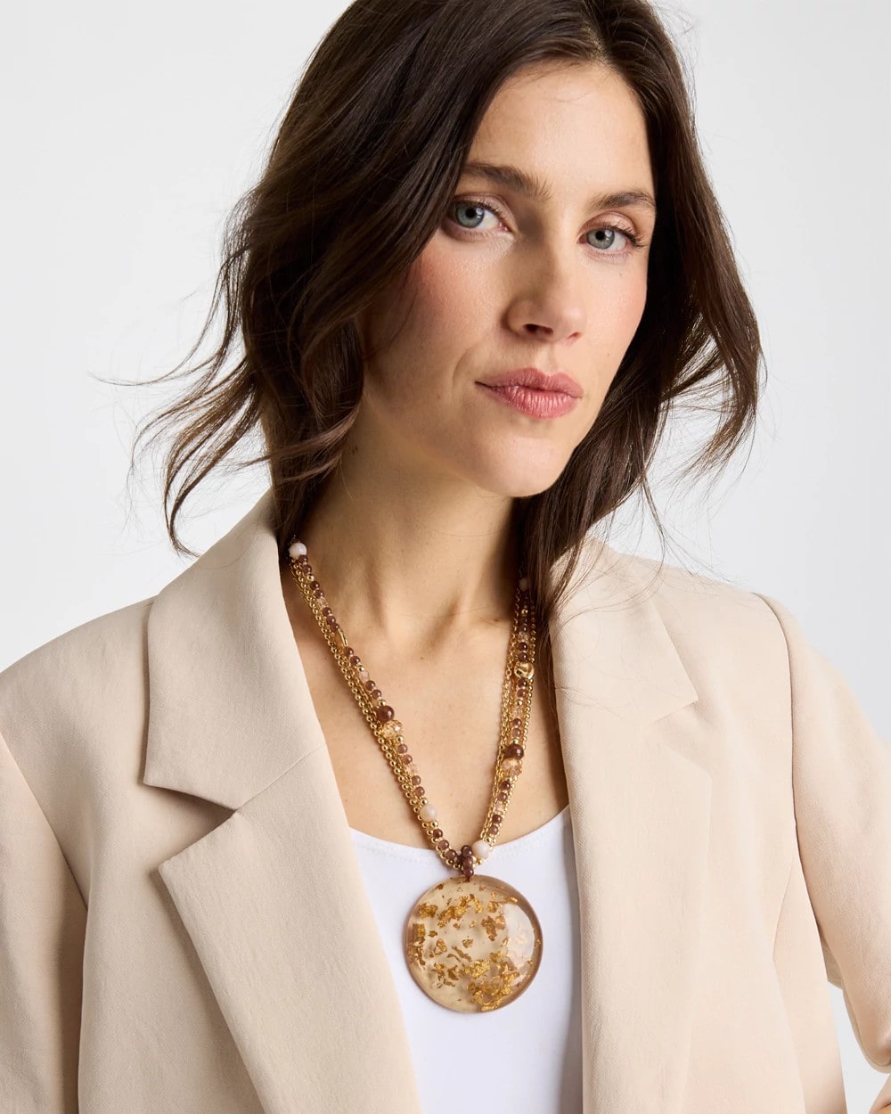 Chico's Classic | Gold Foil Pendant Necklace