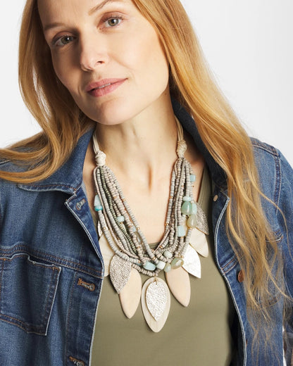 Chico's Deals | Multistrand Wood Petal Necklace