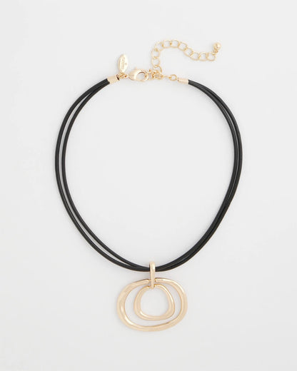 Chico's Popular | Gold Tone Rings Pendant Necklace