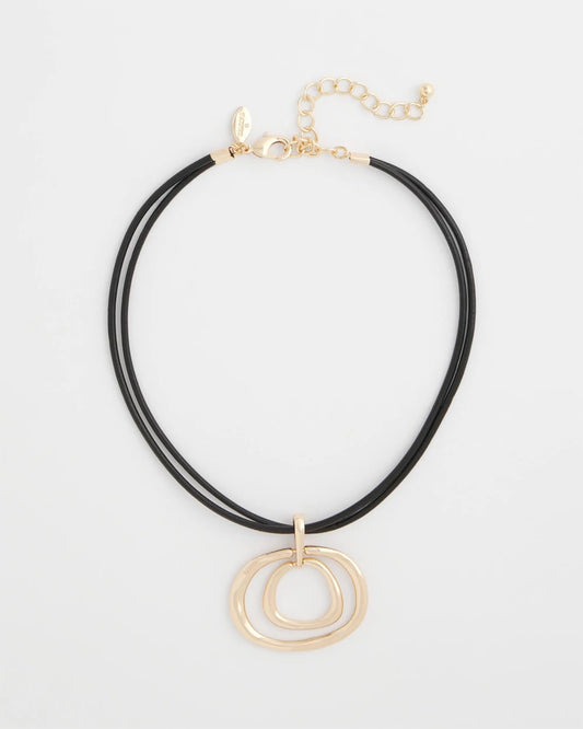 Chico's Popular | Gold Tone Rings Pendant Necklace