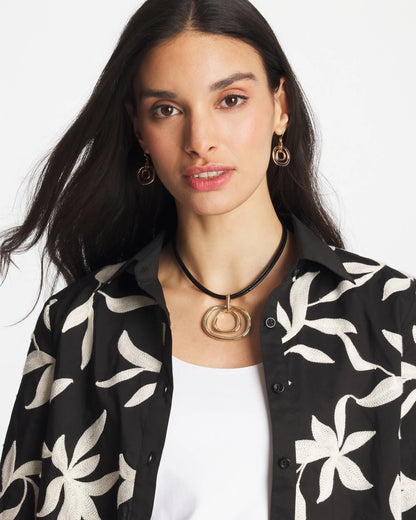 Chico's Popular | Gold Tone Rings Pendant Necklace