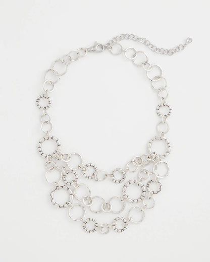 Chico's Everyday | Silver Multistrand Bib Necklace