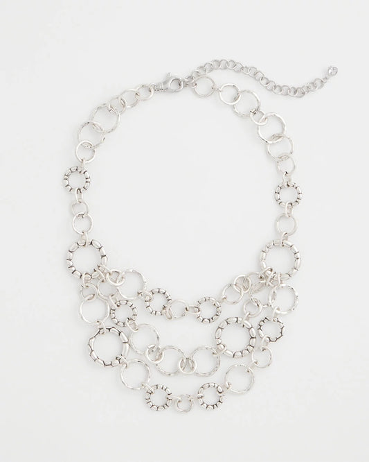Chico's Everyday | Silver Multistrand Bib Necklace