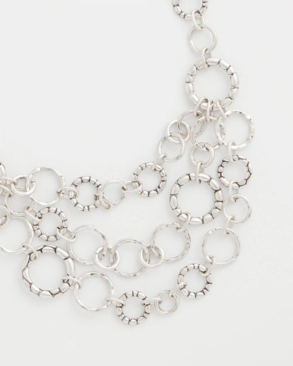 Chico's Everyday | Silver Multistrand Bib Necklace