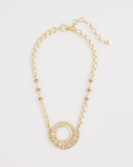 Chico's Trending | Sparkling Goldtone Circle Pendant Necklace