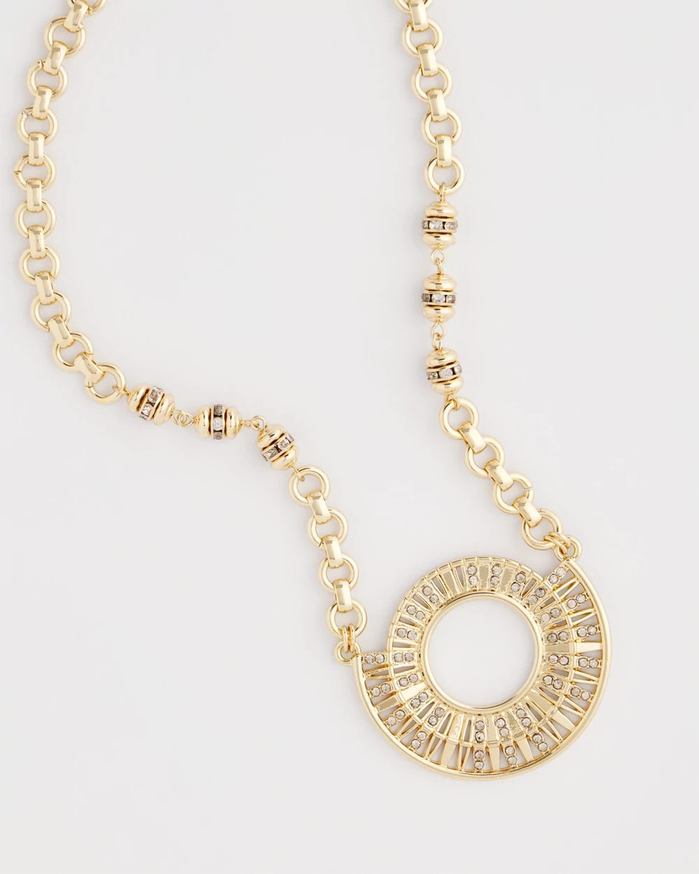 Chico's Trending | Sparkling Goldtone Circle Pendant Necklace