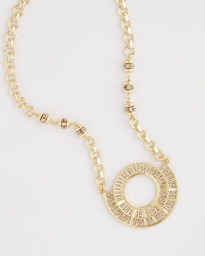 Chico's Trending | Sparkling Goldtone Circle Pendant Necklace