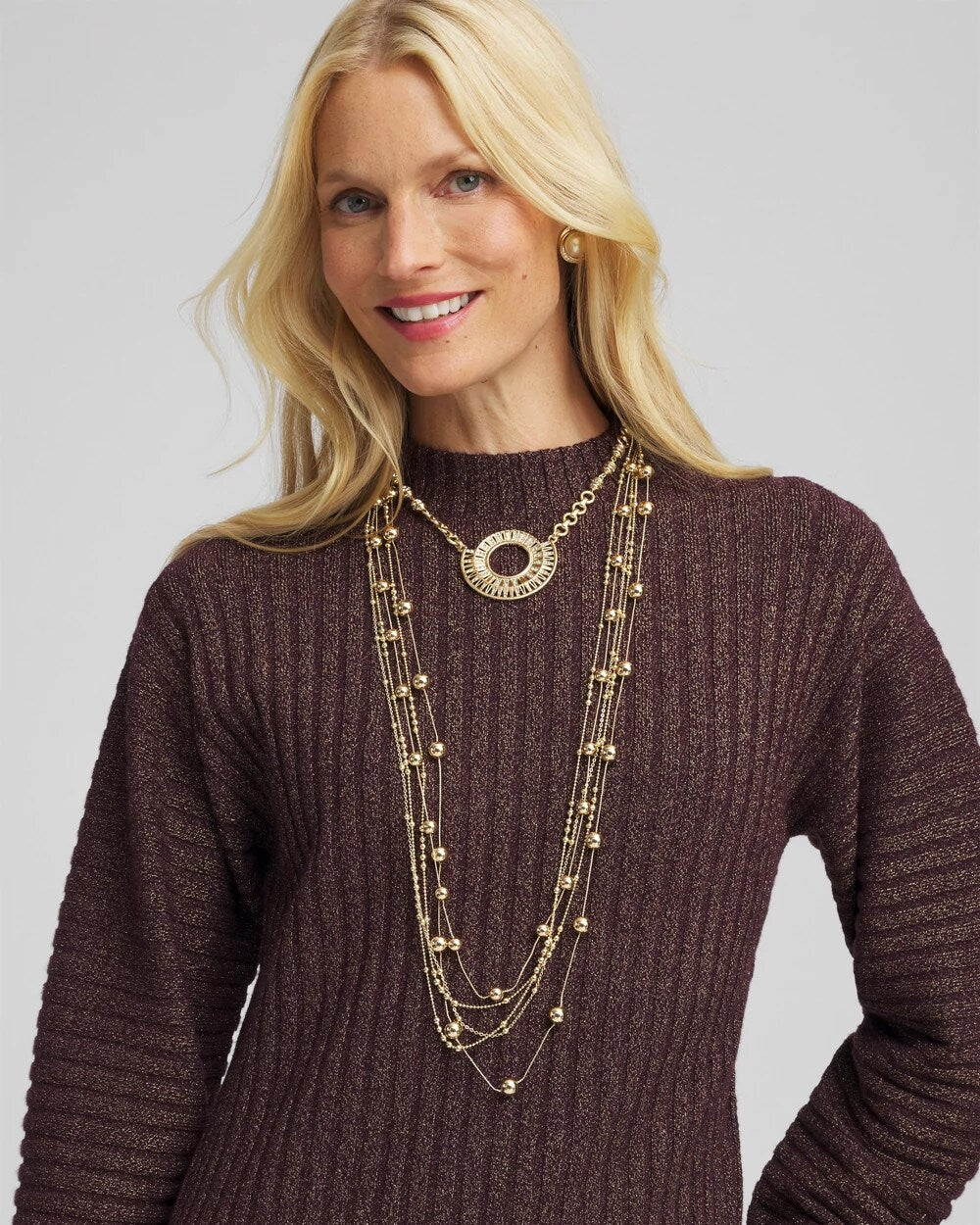 Chico's Trending | Sparkling Goldtone Circle Pendant Necklace
