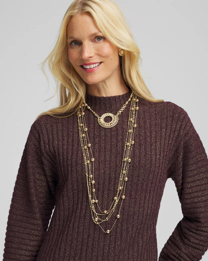 Chico's Trending | Sparkling Goldtone Circle Pendant Necklace