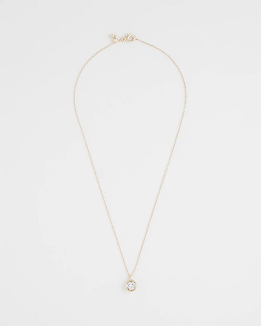 Chico's Deals | Bezel Set Pendant Goldtone Necklace