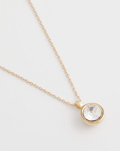 Chico's Deals | Bezel Set Pendant Goldtone Necklace