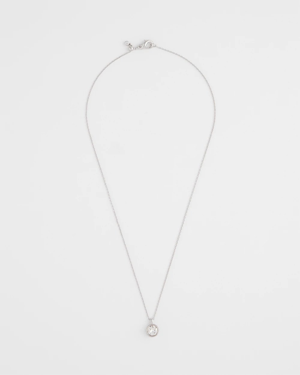 Chico's Discount | Bezel Set Pendant Silvertone Necklace
