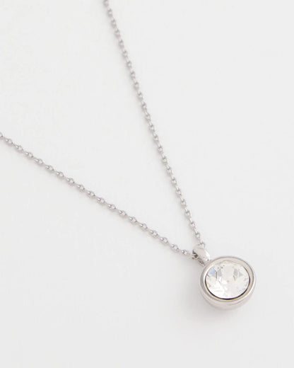Chico's Discount | Bezel Set Pendant Silvertone Necklace