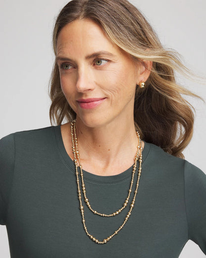 Chico's Premium | Goldtone Long Beaded Necklace