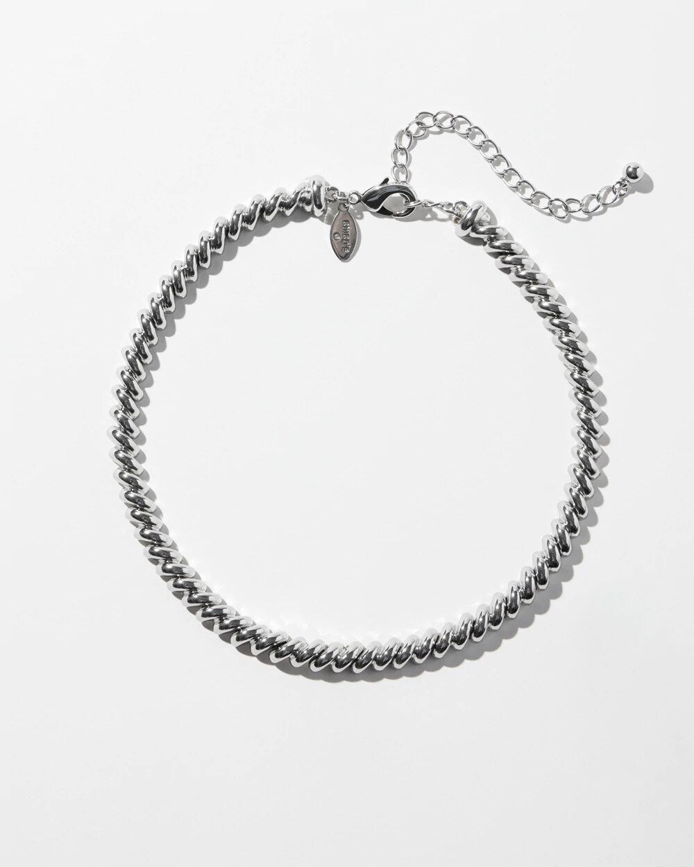 Chico's New | Silver Tone Twist Collar Necklace
