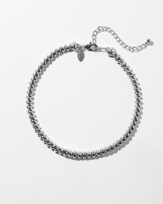 Chico's New | Silver Tone Twist Collar Necklace