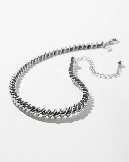 Chico's New | Silver Tone Twist Collar Necklace
