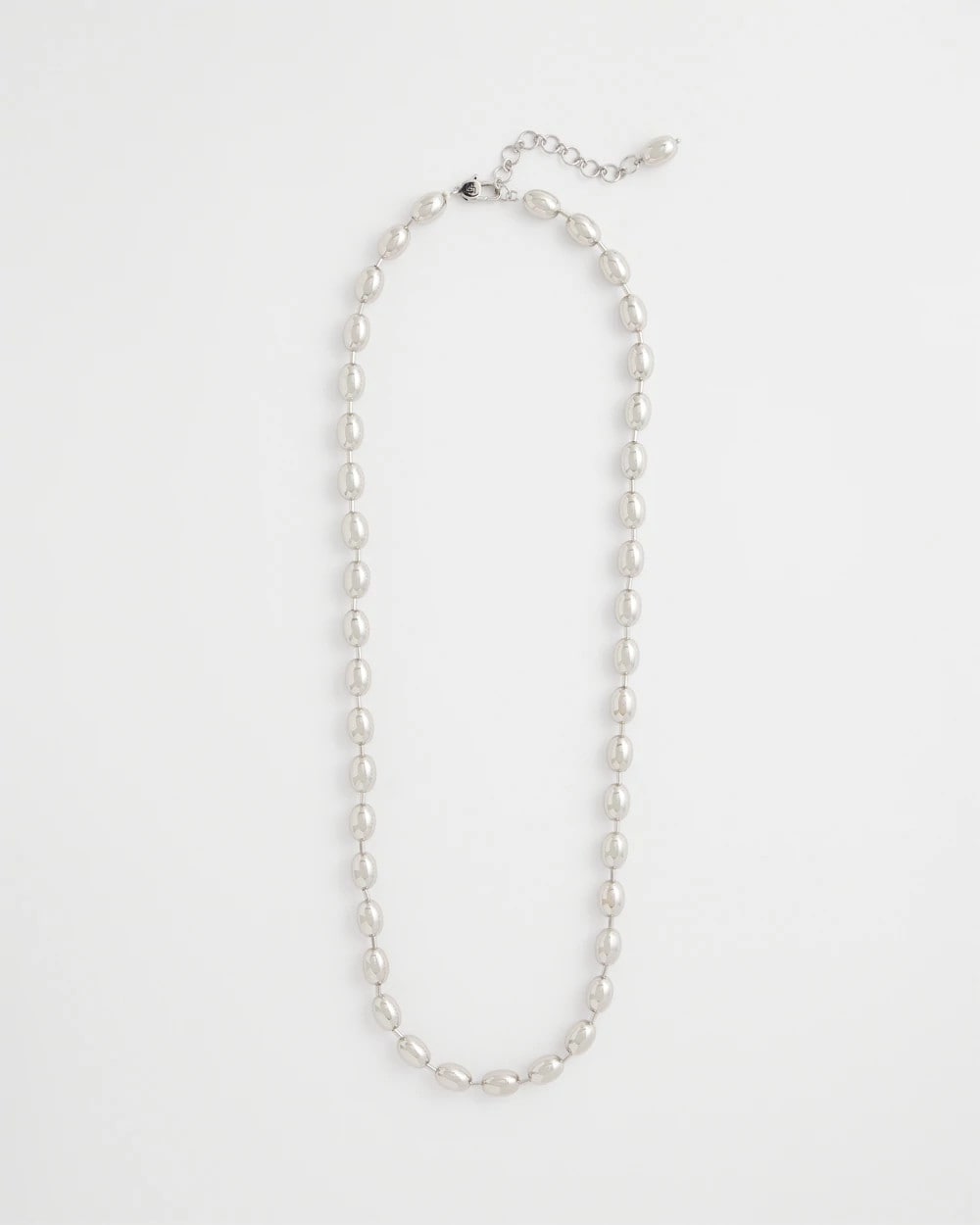 Chico's Classic | Silver Bead Long Single Strand Necklace