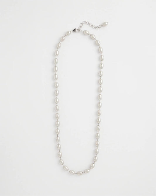 Chico's Classic | Silver Bead Long Single Strand Necklace