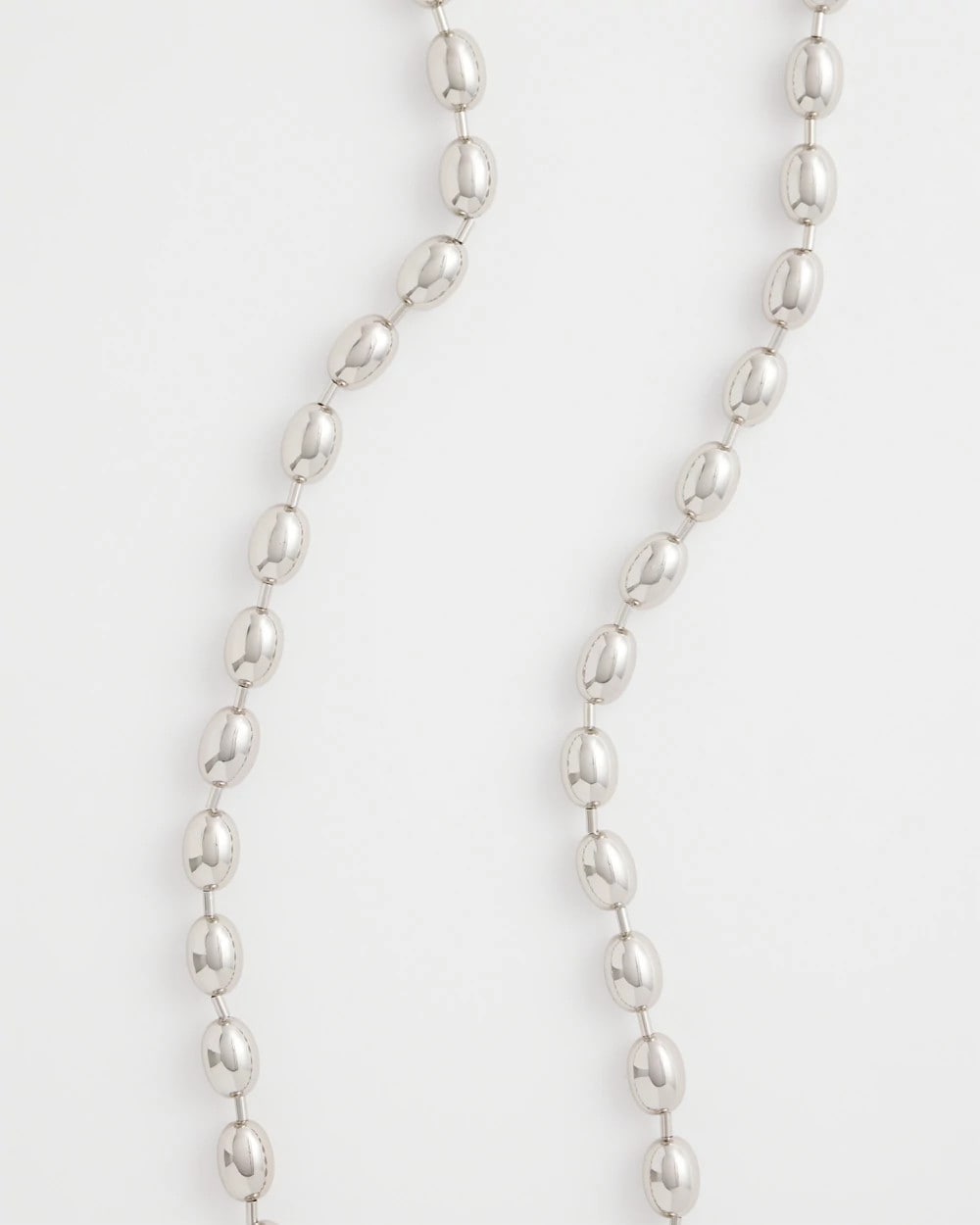 Chico's Classic | Silver Bead Long Single Strand Necklace