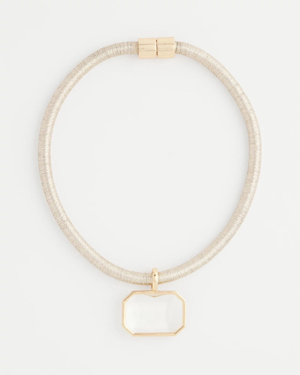 Chico's Customer Favorite | Goldtone Glass Gem Pendant Cord Necklace