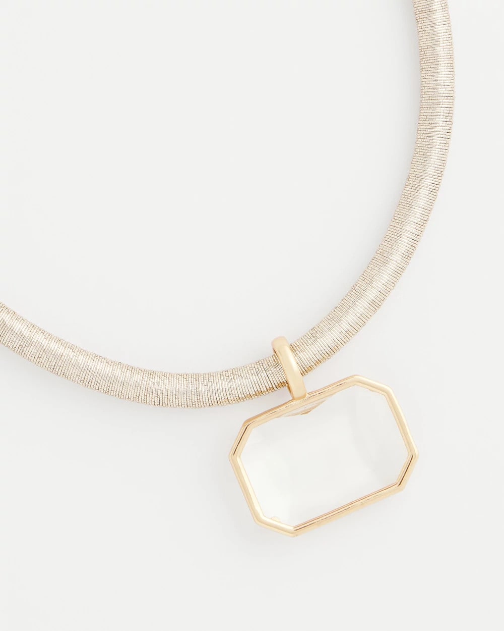 Chico's Customer Favorite | Goldtone Glass Gem Pendant Cord Necklace