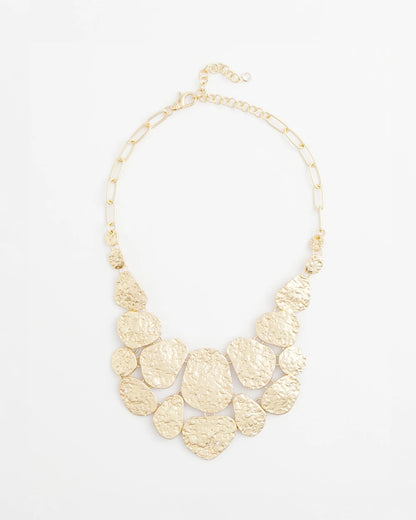 Chico's Popular | Molten Goldtone Bib Necklace