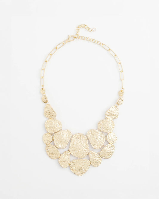 Chico's Popular | Molten Goldtone Bib Necklace