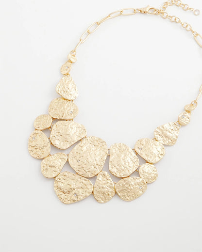 Chico's Popular | Molten Goldtone Bib Necklace
