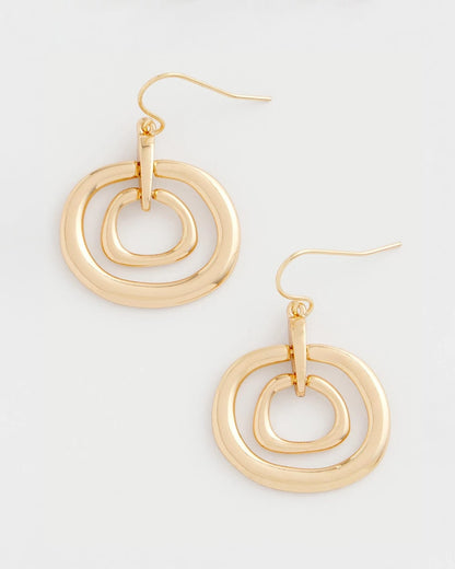 Chico's Smart Buy | Gold Tone Drop Pendant Earrings