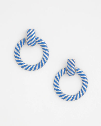 Chico's Deals | Blue Twist Drop Hoop Earrings