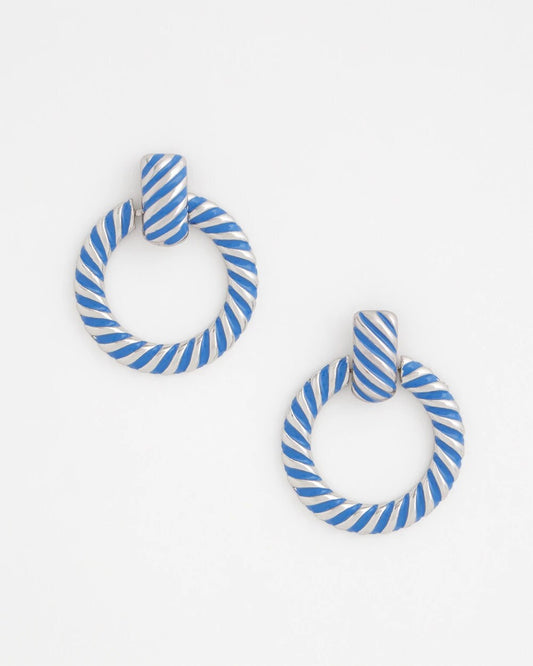 Chico's Deals | Blue Twist Drop Hoop Earrings