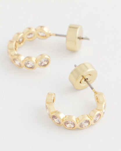 Chico's Popular | Goldtone Crystal Mini Hoop Earrings