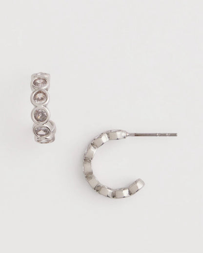 Chico's Best Price | Silvertone Crystal Mini Hoop Earrings