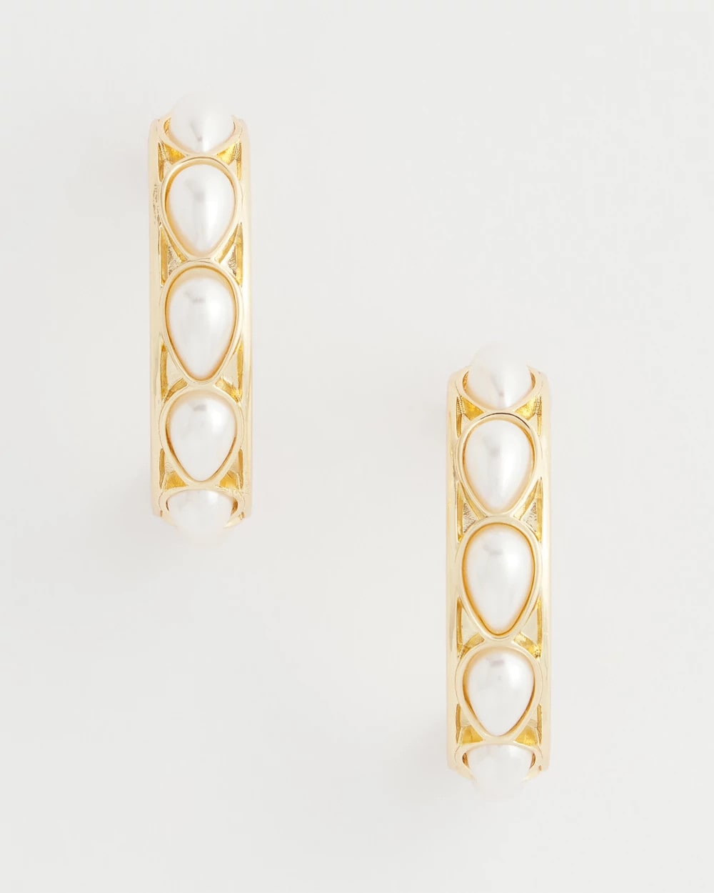 Chico's Great Value | No Droop® Faux Pearl Hoop Earrings