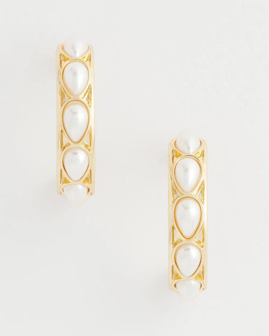 Chico's Great Value | No Droop® Faux Pearl Hoop Earrings