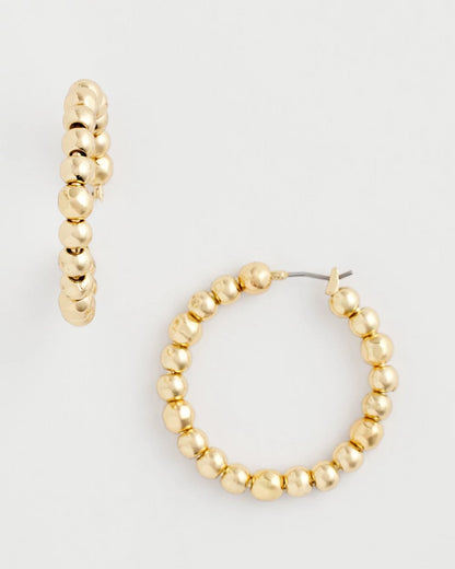 Chico's Smart Buy | No Droop® Golden Beaded Hoop Earrings