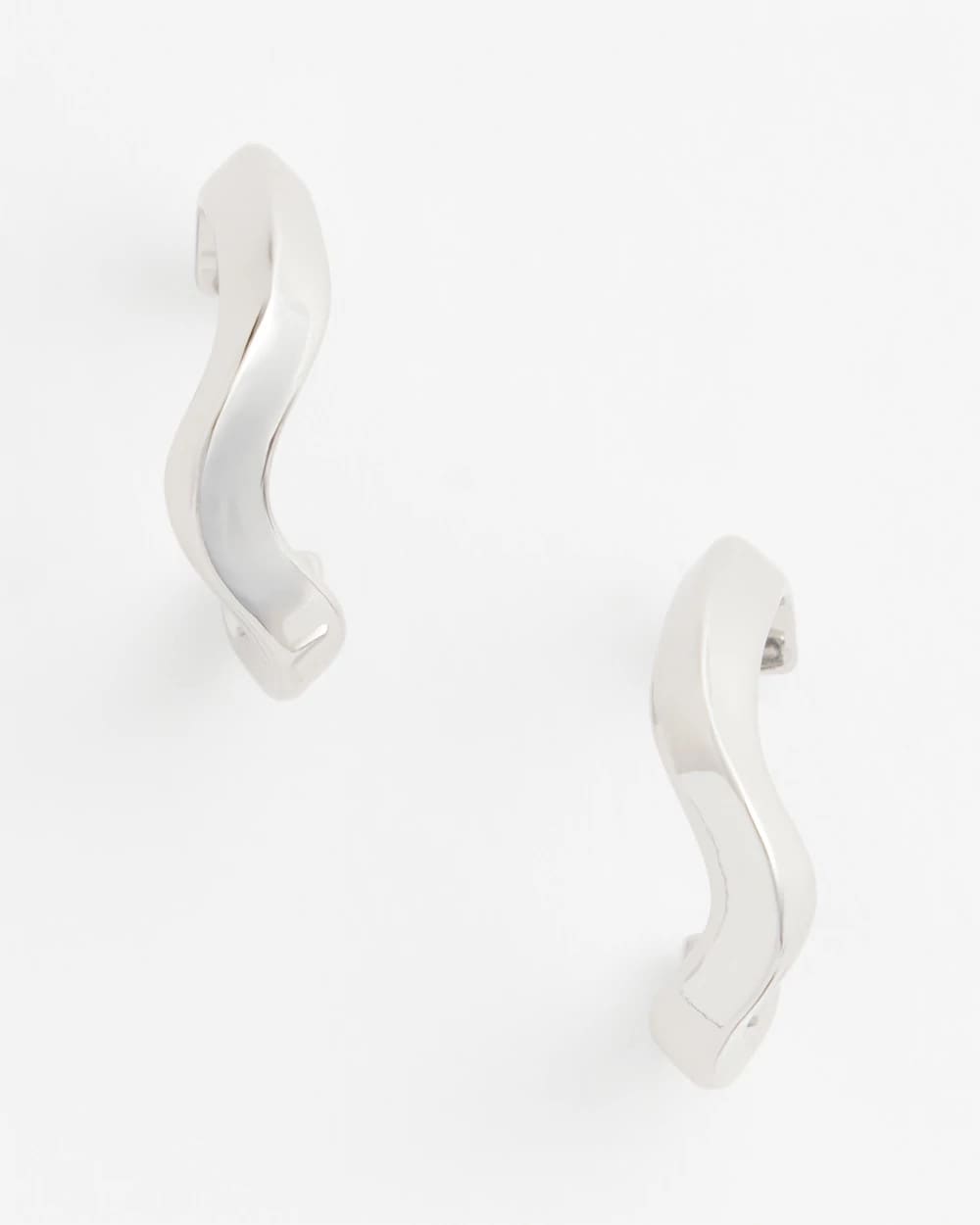 Chico's Everyday | Silver Wavy Hoop Earrings