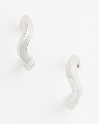 Chico's Everyday | Silver Wavy Hoop Earrings