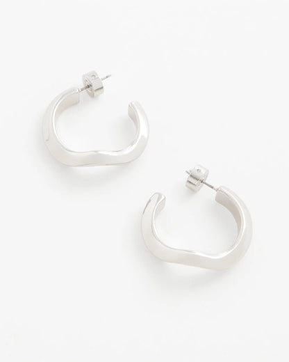 Chico's Everyday | Silver Wavy Hoop Earrings